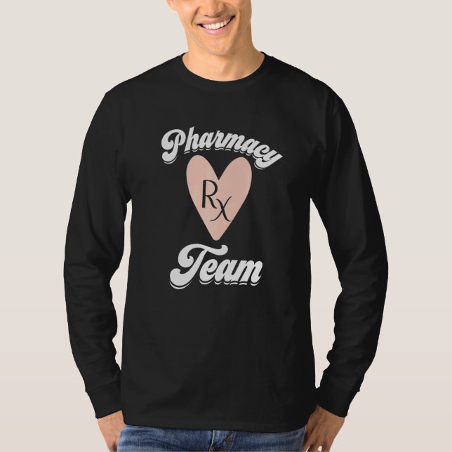 Camiseta Pharmacy Tech Team Pharmacy Wee Rx Pink Heart App (Frente)