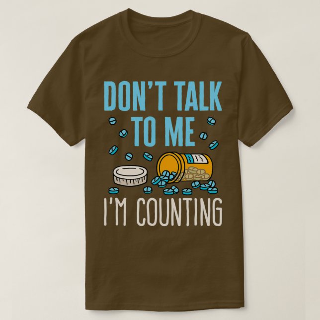 Camiseta Pharmacy Tech Technician Contagem Engraçada Pílula (Frente do Design)