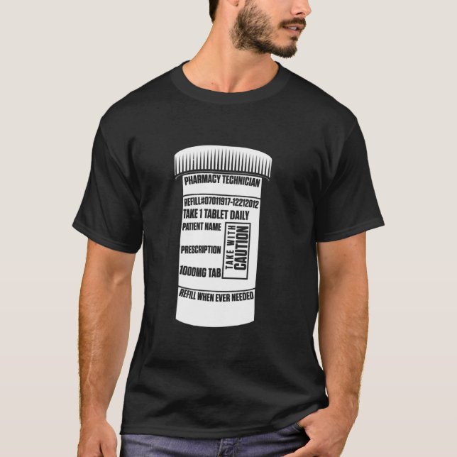 Camiseta Pharmacy Technician Refill Certified Pharma Tech (Frente)
