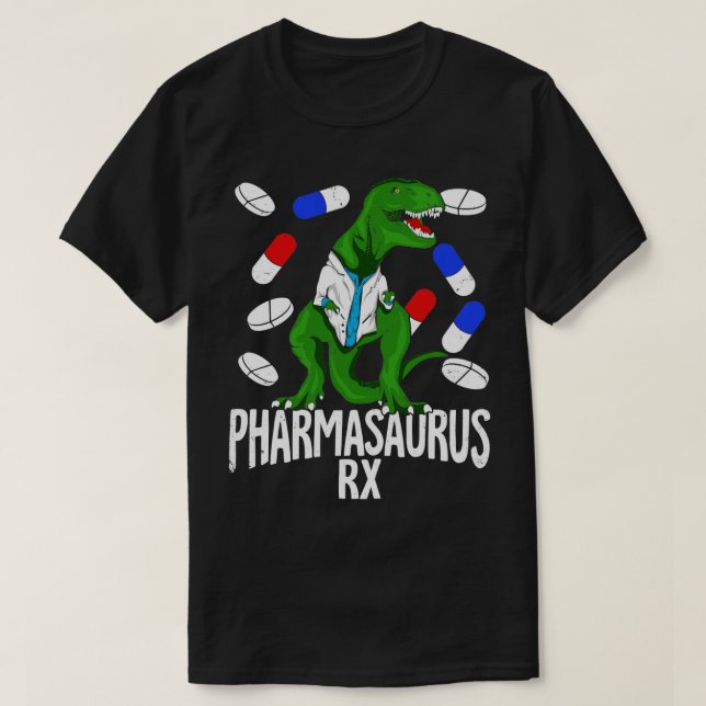 Camiseta Pharmasaurus Rx Pharmacy Tech Pharmacist Gift (Frente do Design)