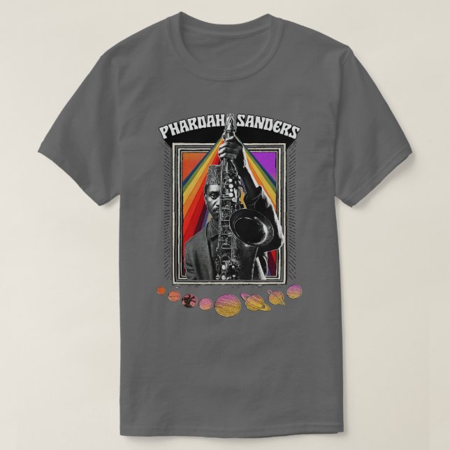 Camiseta PHAROAH SANDERS Design Psicedélico Original (Frente do Design)