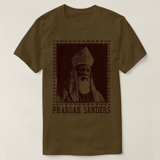 Camiseta Pharoah Sanders Original Retro Fan Design (Frente do Design)