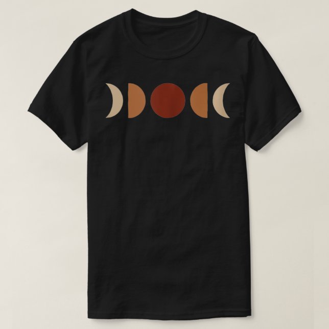 Camiseta Phases of Moon Boho Beige Rust Red Burnt Orange  (Frente do Design)