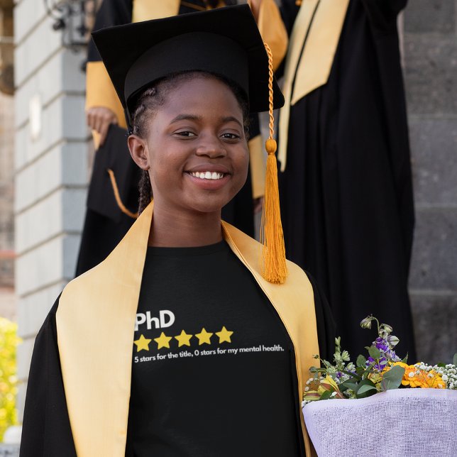 Camiseta PhD - 5 estrelas para o título, 0 estrelas para o  (Criador carregado)