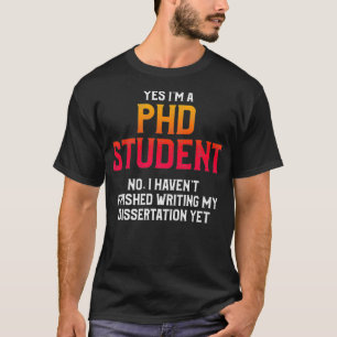 Camiseta PhD Estudante Dissertação Doutorado Prem