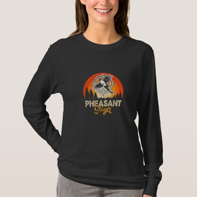 Camiseta Pheasant Slayer Hunting Flying Bird (Frente)
