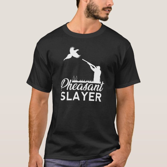 Camiseta Pheasant Slayer Hunting Hunter Bird Plucking Retro (Frente)