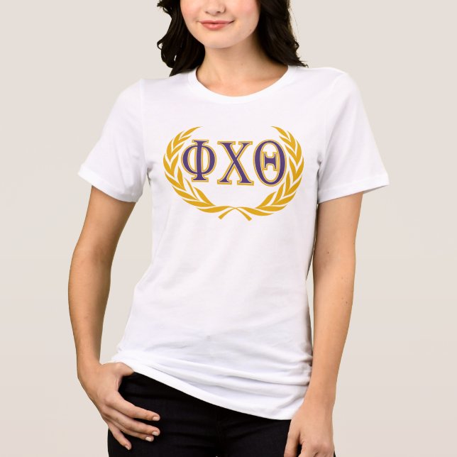 Camiseta Phi Chi Theta | Grego com Coroa (Frente)