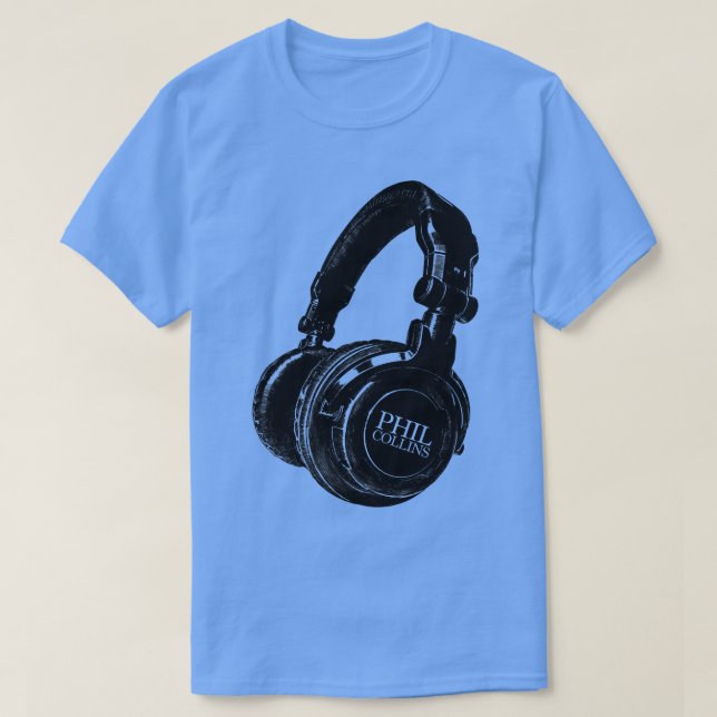 Camiseta Phil Collins Retro Fones de ouvido (Frente do Design)
