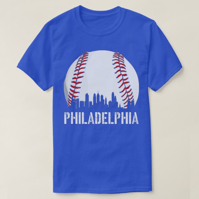 Camiseta Philadelphia Baseball Philly Centro Skyline Shir (Frente do Design)