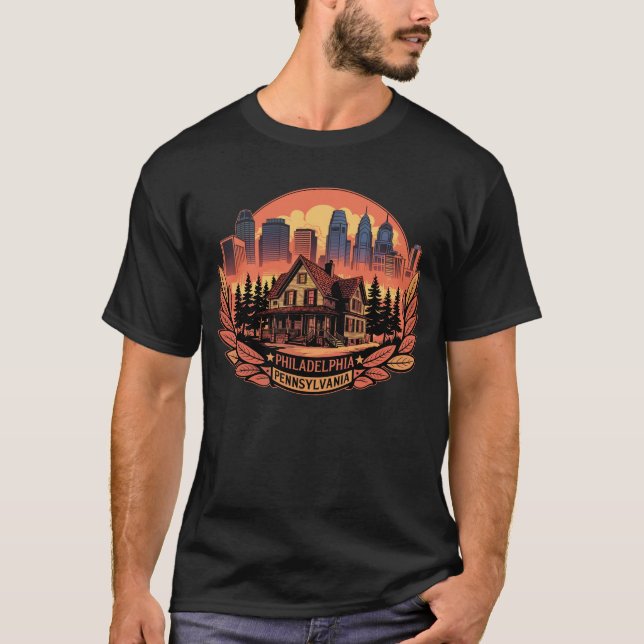 Camiseta Philadelphia City Pennsylvania EUA (Frente)