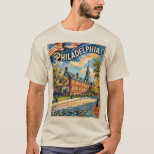 Camiseta Philadelphia Pennsylvania US Retro Van Gogh Viagem