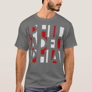 CAMISETA PHILADELPHIA RED WHITE E BLUE WORD ART PHILLY FA