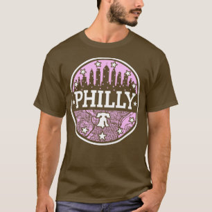 Camiseta Philadelphia Skyline Liberty, Fã Branco Rosa