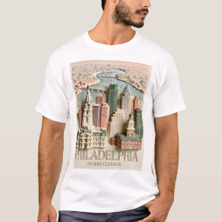 Camiseta Philadelphia Skyline Modern Textured Cityscape