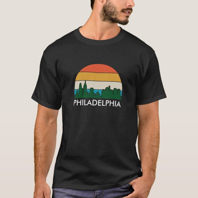 Camiseta Philadelphia Vintage City Sunset (Frente)