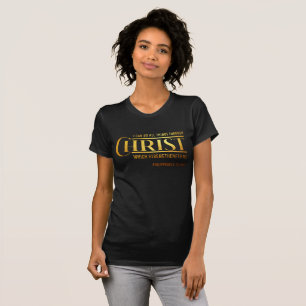 Camiseta Philippians 4:13 Bíblia Verse KJV Citação de Mulhe