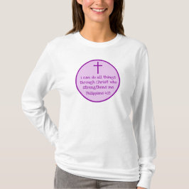 Camiseta Philippians 4:13 Roxo Inspirador Cruzado
