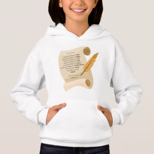 Camiseta Philippians 4:8 KJV Bíblia Cote Scroll Girl