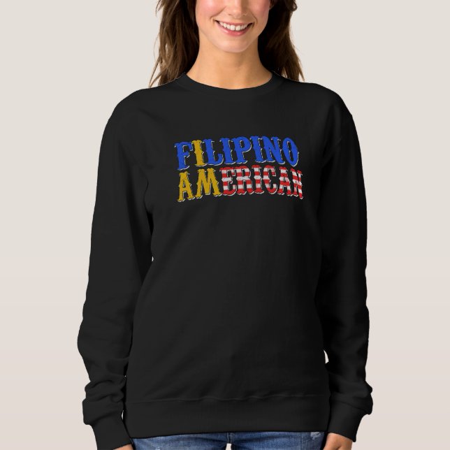 Camiseta Philippines Proud Filipino America American Flag H (Frente)
