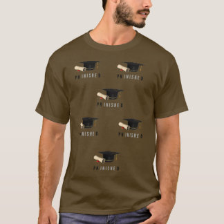 Camiseta Phined Funny Terminou o chapéu e diploma de doutor