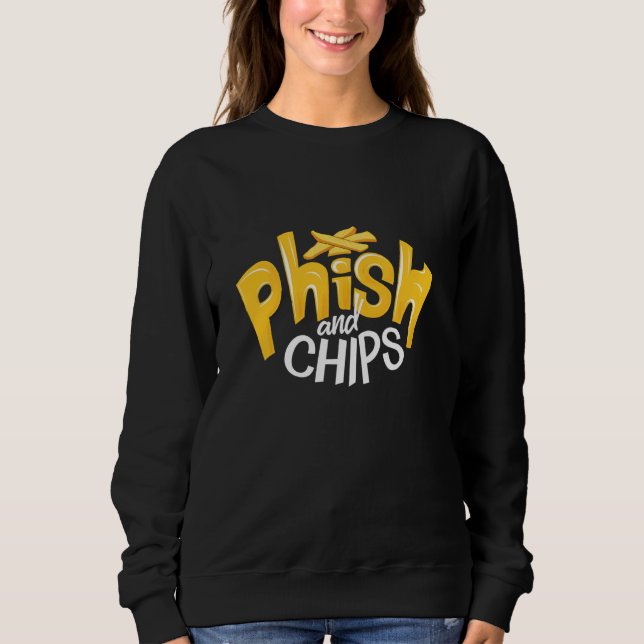 Camiseta Phish E Chips Engraçados Gráfico De Phishing (Frente)