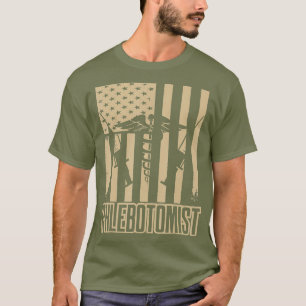 Camiseta Phlebotomist Flag America Para Phlebotomy
