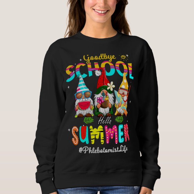 Camiseta Phlebotomist Gnome Goodbye School Hello Summer (Frente)