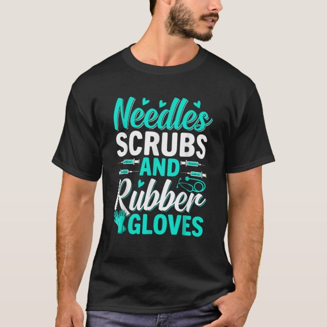 Camiseta Phlebotomist Phlebotomist do Agulha Scrub Techni (Frente)