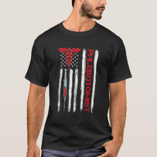 Camiseta Phlebotomist Phlebotomy Tech Blood D, sinalizador 