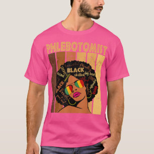 Camiseta Phlebotomista Afro-Americana Preto Sua
