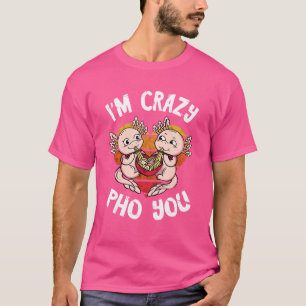 Camiseta Pho Bowl Axolotl Retro Heart Eu sou Louco Pho Nood