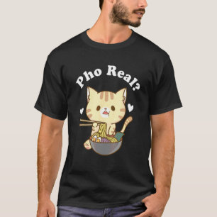 Camiseta Pho Real Gato Sopa de Macarrão Vietnamita Sopa Pho