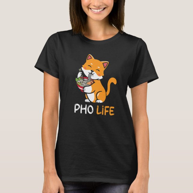 Camiseta Pho Soup Cat Pho Life Asian Vietnamita (Frente)