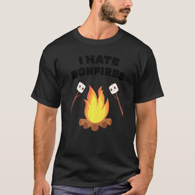 Camiseta Phobia I Odeio Incêndios Acampando Smores Marshmal (Frente)