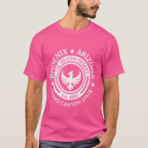Camiseta Phoenix Arizona Deserto de Silício Fundado em 1881