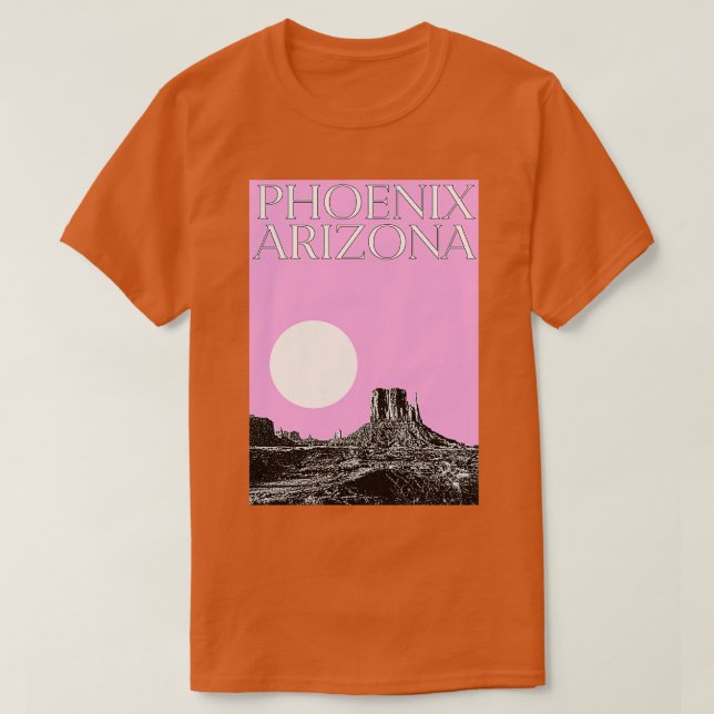 Camiseta Phoenix Artizona City Viagem Tipografia (Frente do Design)