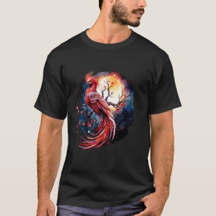 Camiseta Phoenix Fire Phoenix Bird Sakura Árvore mítica