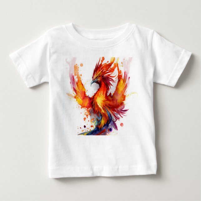 Camiseta Phoenix no Flames Watercolor Design (Frente)