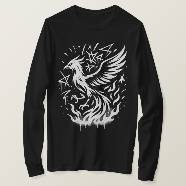 Camiseta Phoenix Rising: O Fogo do Samurai (Frente do Design)