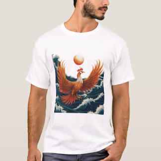 Camiseta Phoenix Wave Art - Ukiyo-e Sunset Design