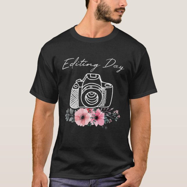 Camiseta Photographer Camera  Editing Day Photo Flower Phot (Frente)