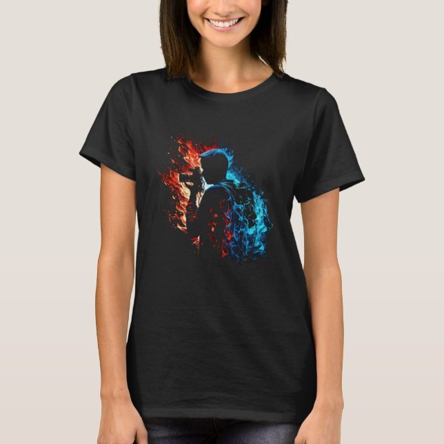 Camiseta Photographer With Reflex Camera Flames Photography (Frente)