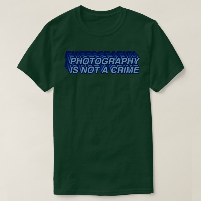 Camiseta Photography Is Not A Crime  Blue  (Frente do Design)