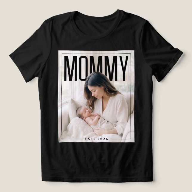 Camiseta PhotoPop Mamãe Est Foto Personalizada (Design frontal)
