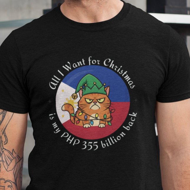 Camiseta PHP 355 Bilhões Natal Filipinas Corrupção (Criador carregado)