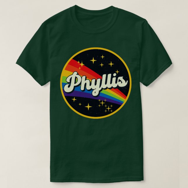 Camiseta Phyllis Rainbow No Space Vintage Style (Frente do Design)