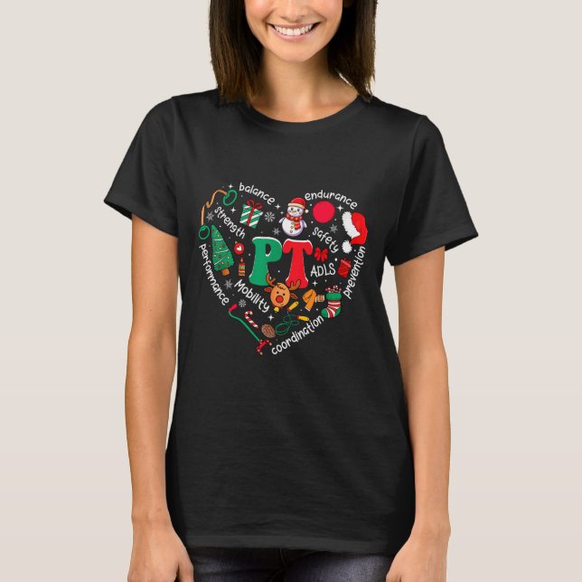 Camiseta Physical Therapy Christmas Heart Pt Therast Xmas M (Frente)