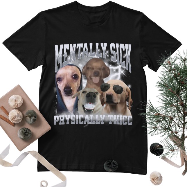 Camiseta Physically Thicc Funny Dog Meme Bootleg Graphic (Criador carregado)