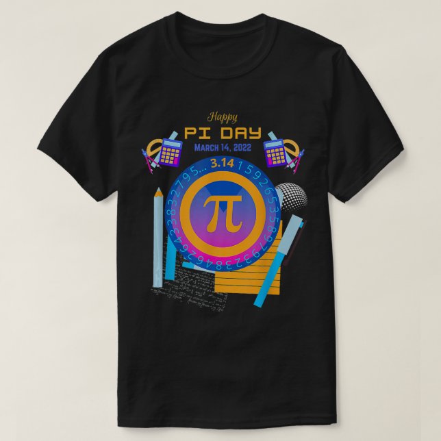 Camiseta Pi Day 2022 Matemático - Design 3 (Frente do Design)